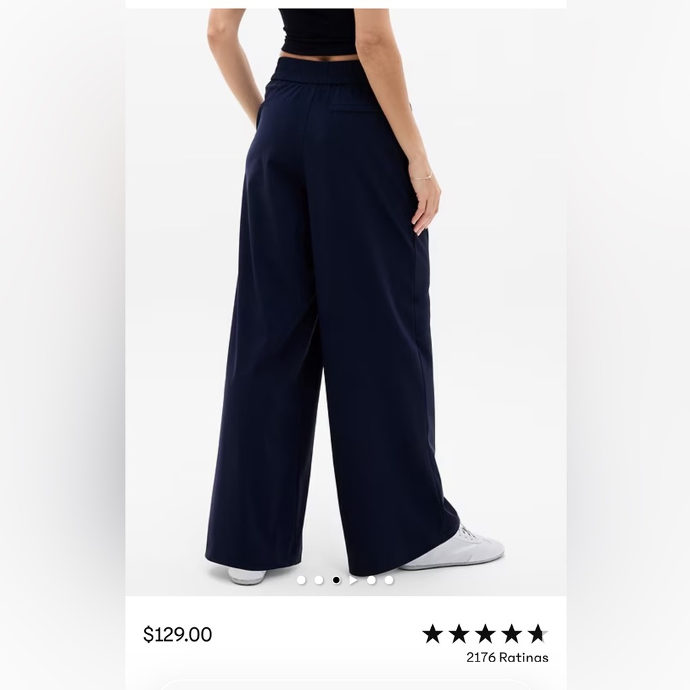 Athleta Pinnacle Women's Navy Wide-Leg Pants Size 4 Tall - Picture 6 of 11